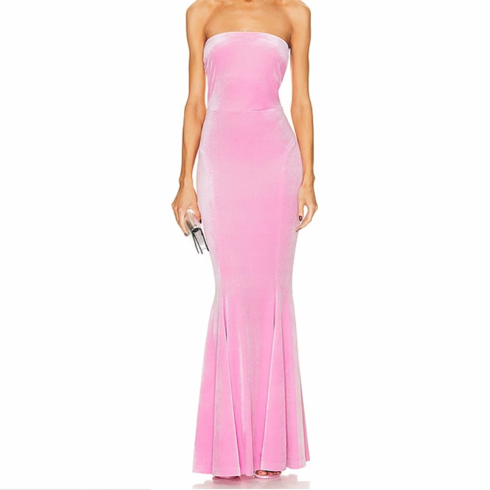 Norma Kamala Fishtail Gown in pink